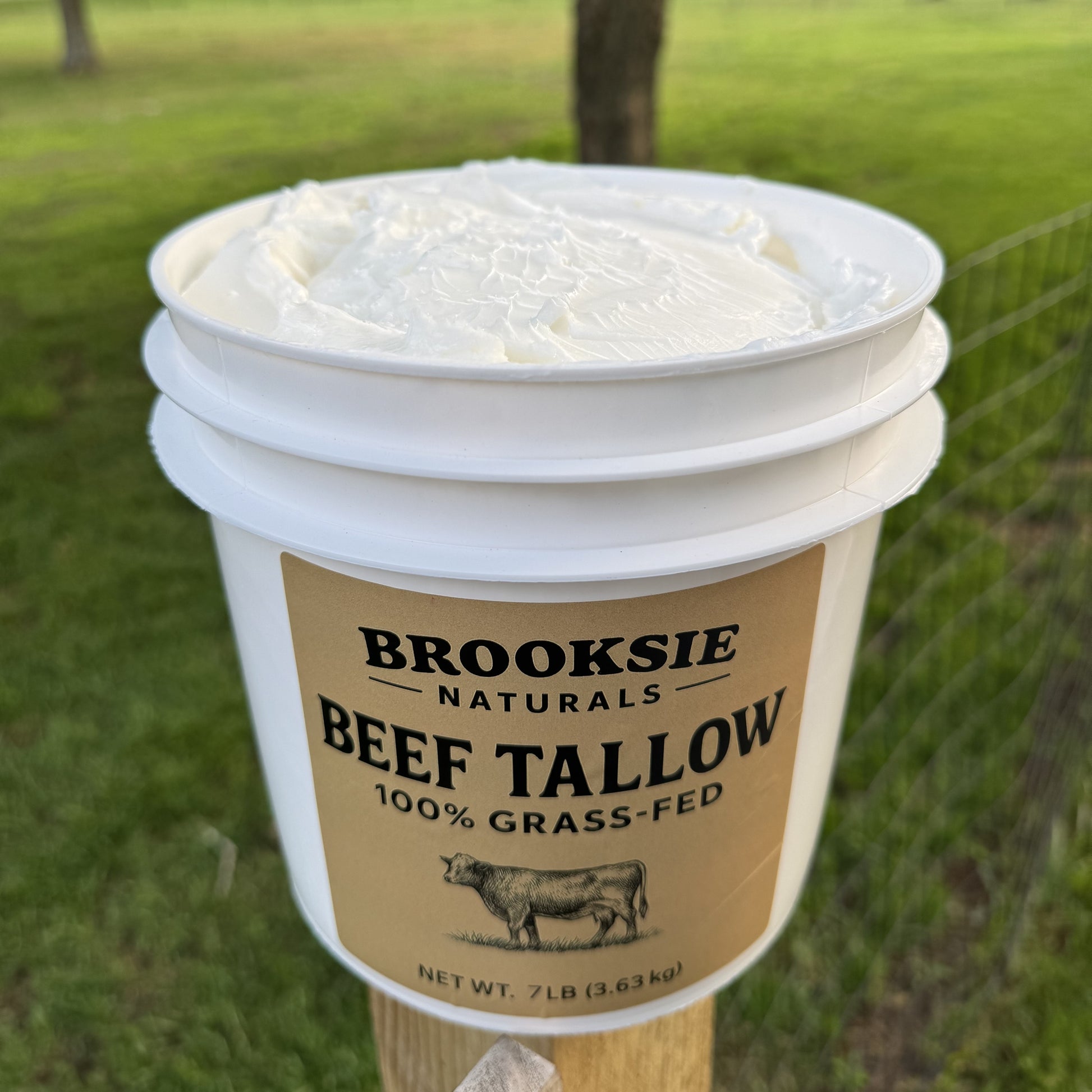 Brooksie naturals beef tallow bucket grass fed
