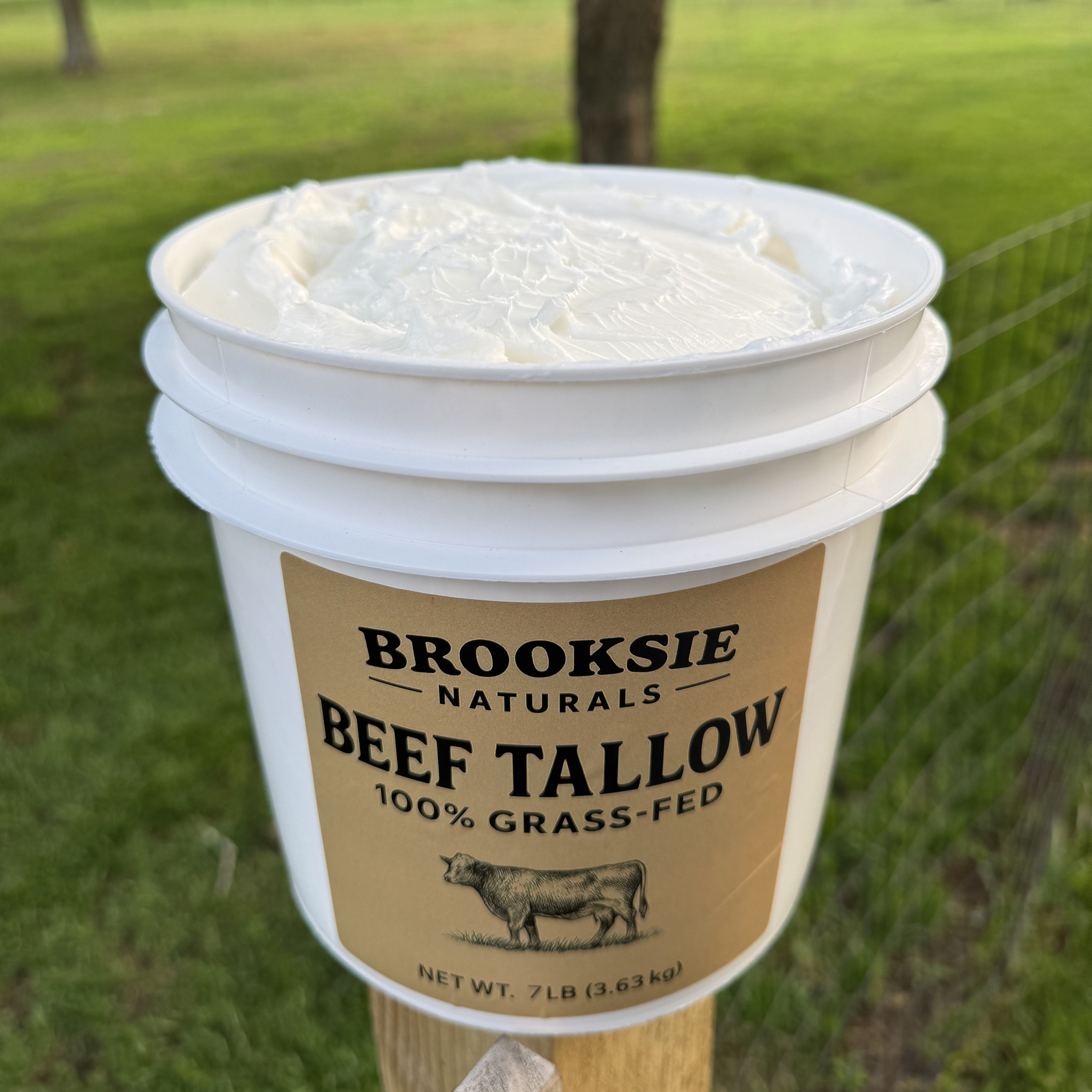 Brooksie naturals beef tallow bucket grass fed