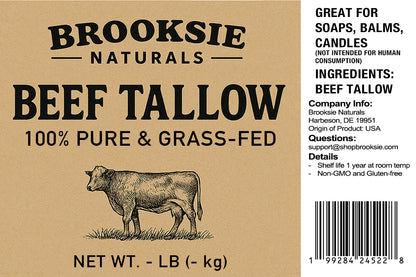 100% Grass Fed Beef Tallow Rendered Bulk | No Additives | Chemical Free Filtered | Non-GMO and Gluten-free