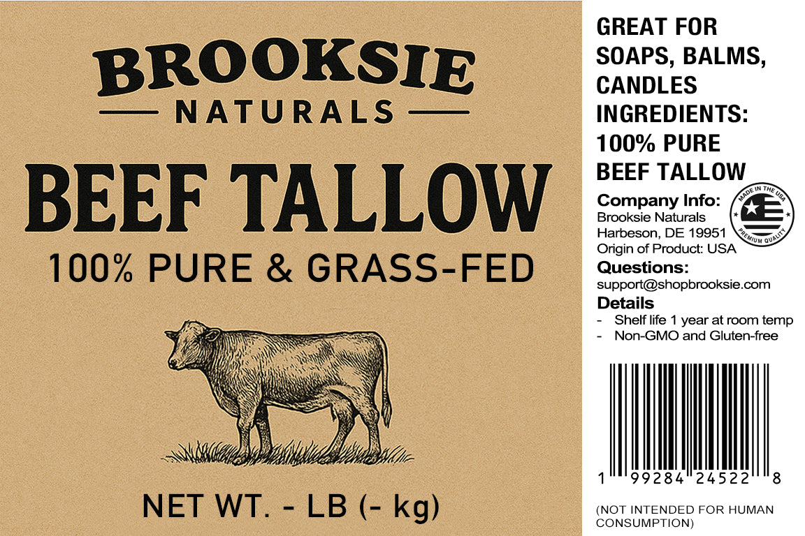 Brooksie Naturals Deodorized tallow label