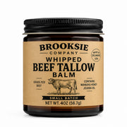 Jar of Brooksie Company Whipped Beef Tallow Balm on a white background