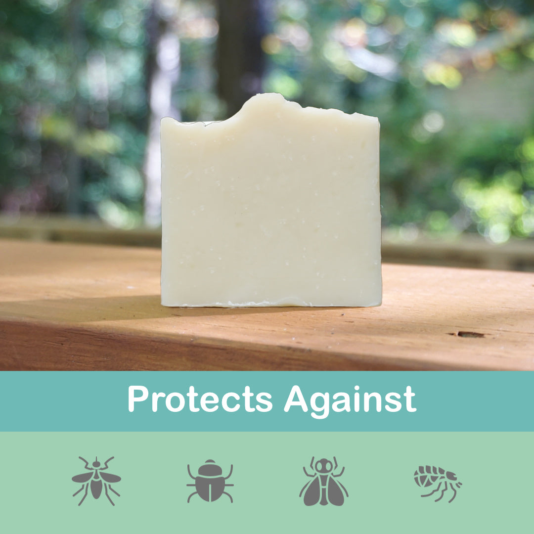 Brooksie™ Insect Repellent Body Soap 2PK Handmade with Citronella, Lemon Grass Essential Oils DEET Free. Protects against Mosquitos, Flies, and Ticks